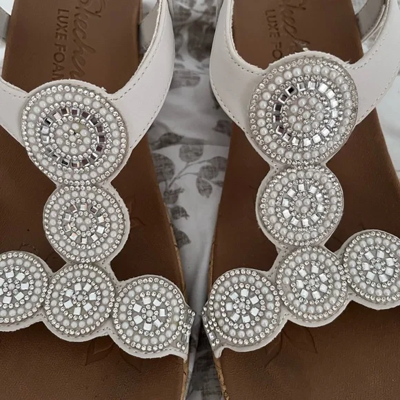 Skechers Date Glam Luxe Foam wedge sandals - Picture 3 of 6